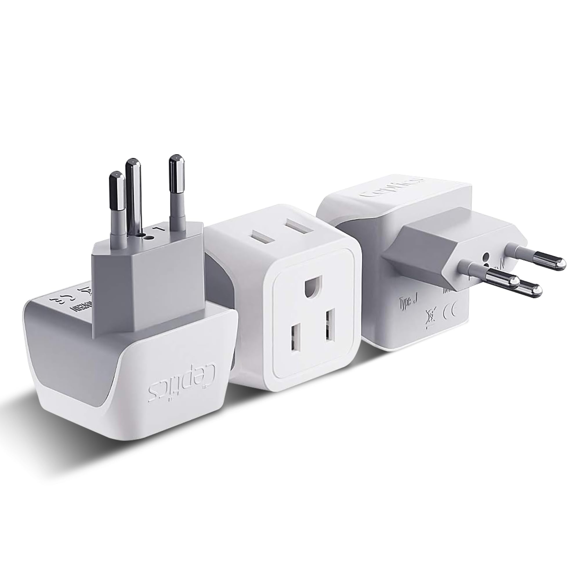 Ceptics Canada to Switzerland Travel Adapter (Type J) - Dual Input